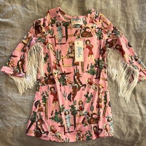 Pink Western Fringe Dress